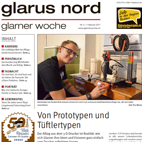 Bildausschnitt Titelseite der Glaerner Woche Nord